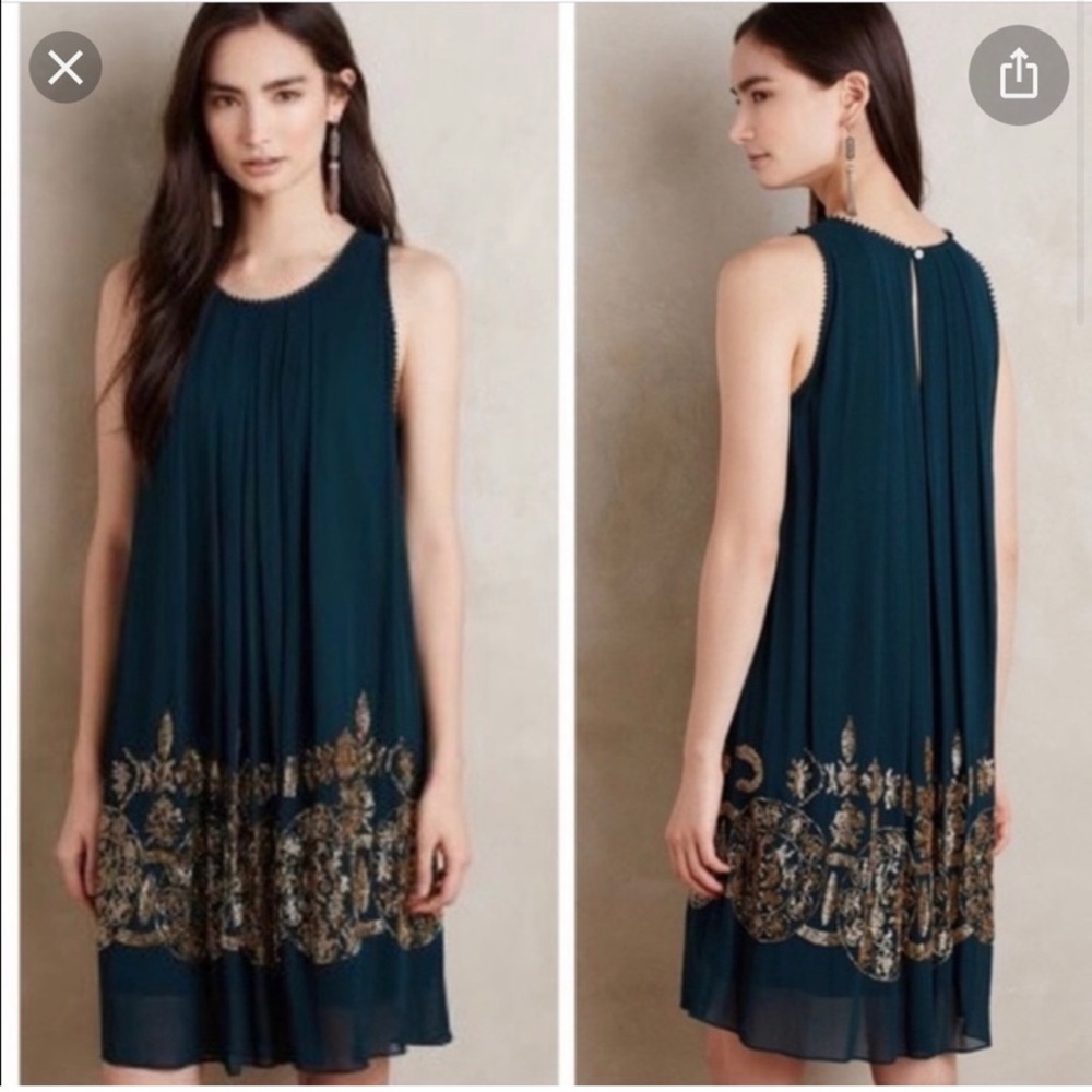 COPY - Beautiful deep emerald green Anthropologie dress